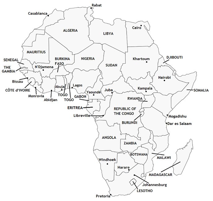 Africa Map Quiz Fill In Fix the Africa Map Quiz