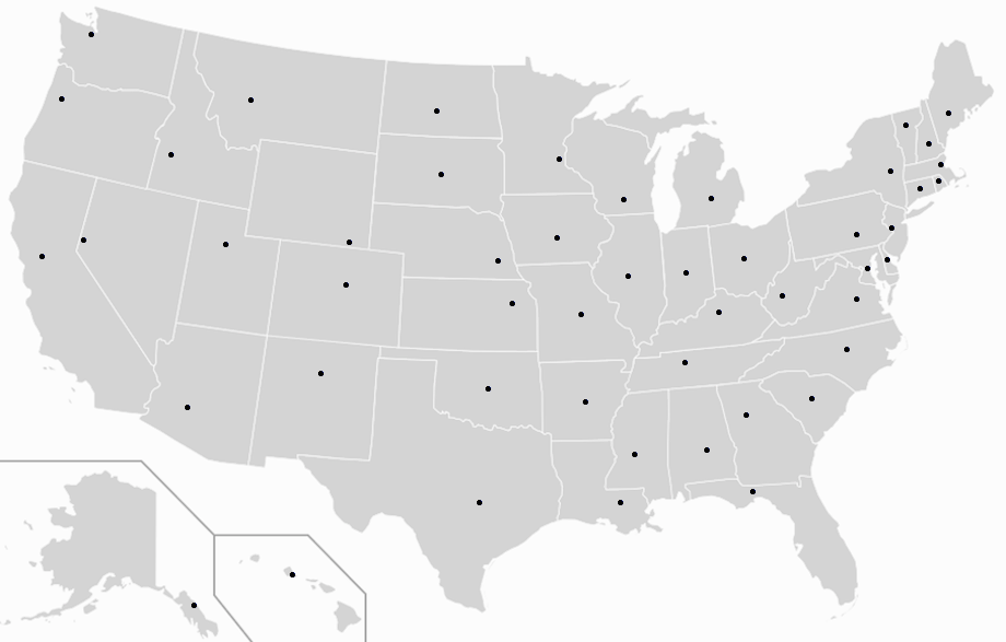 50 States And Capitals Map Quiz